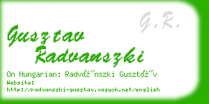 gusztav radvanszki business card